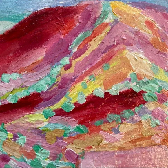 Pink Casa In Southwest”“An Original art AcrylicPainting 16”x12”x1.5” Original